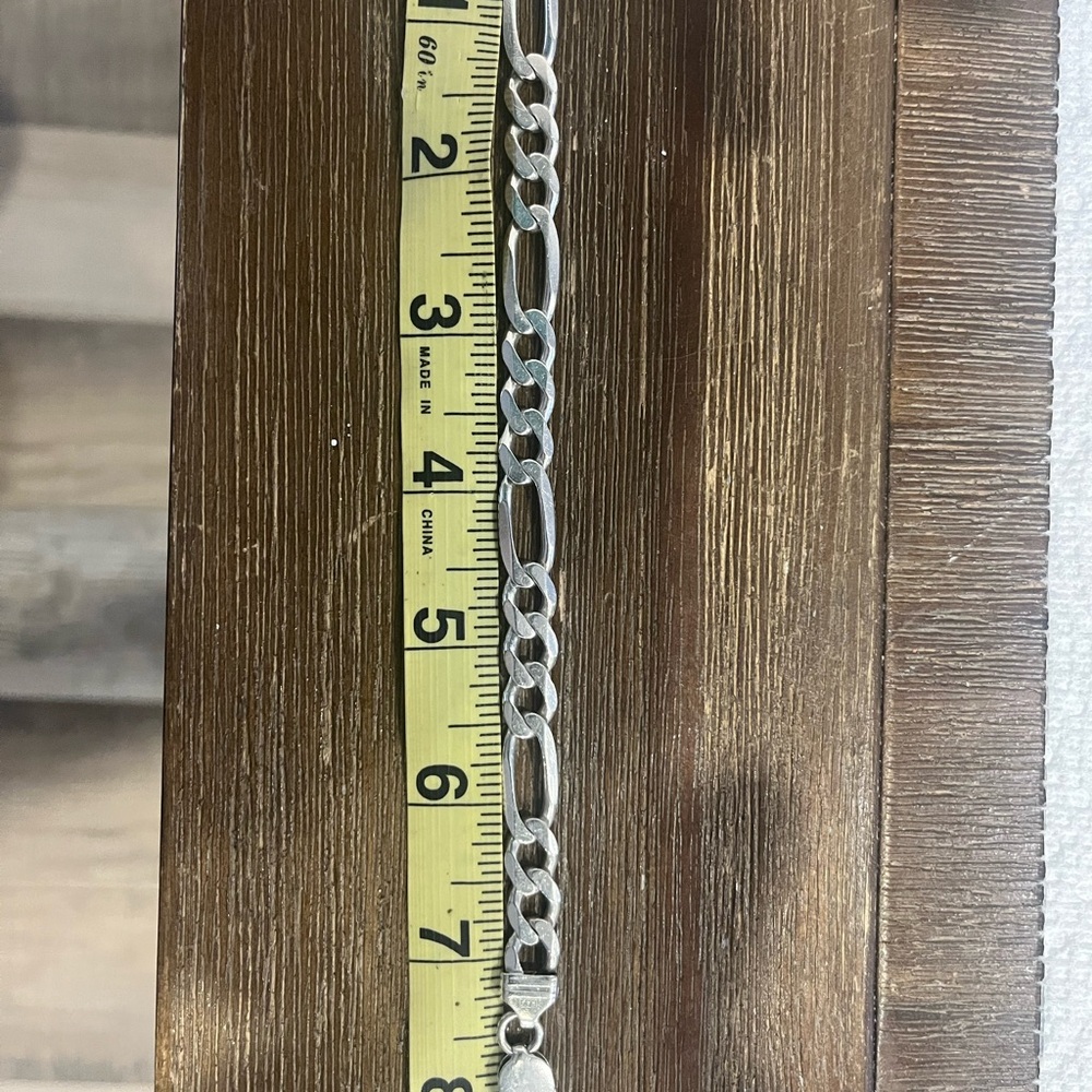 8 inch Figaro bracelet .925